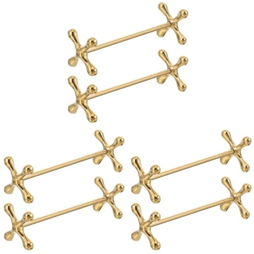 Cabilock 6er Essstäbchenhalter Edelstahl, Messerbänkchen & Besteckablage | Goldfarbenes 6er-Set für eine ordentliche und dekorative Tischgestaltung