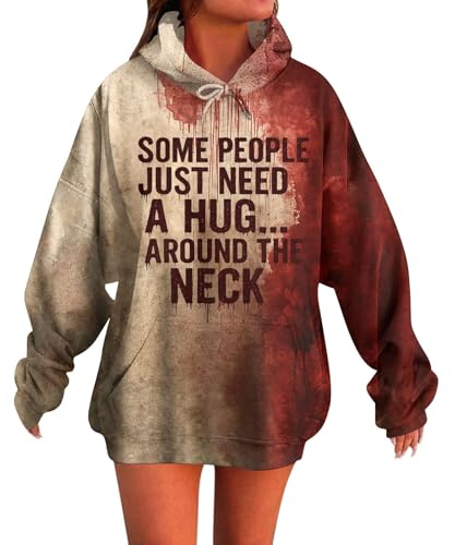 Uwdiohq Felpa Donna Divertente con Cappuccio Vana Felpe da Natalizie Famiglia di Coppia Gatto Black Hoodies Blu Zip Coperta Rosa Comoda Colorata Rainbow Gigante per Due Persone Lunga Oversize Pesante
