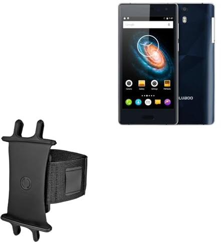 BoxWave Holster Compatible with Bluboo XTouch - ActiveStretch Sport Armband, Adjustable Armband for Workout and Running - Jet Black
