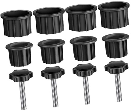 POPETPOP Kit Accessoires pour Pied de Parasol avec Bouchons Insertion Vis Filetées Stabilisateur Plastique pour Bases de Parasol de Terrasse et Jardin