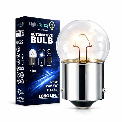Light Galaxy ... Ihr Lichtlieferant Juego de 10 bombillas BA15s R5W 24 V 5 W para camión, luz trasera, luz de freno, luz de posición, lámpara esférica para camiones, autobuses, remolques, vehículos