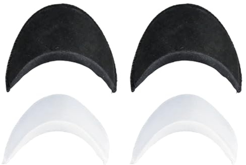 Deskium 4 Pcs White & Black Shoulder Pads, 0.8 In / 2 Cm Sewing Foam Padding For Women, Shoulder Shape Aids
