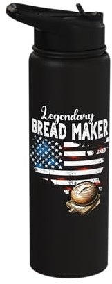 US Flag Bread Maker Stainless Steel Insulated Water Bottle