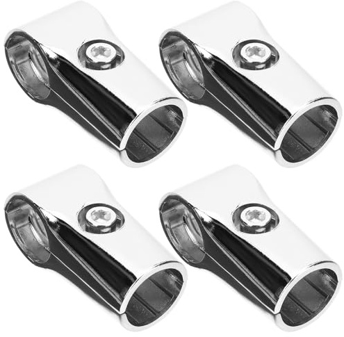 TOMETURE Rohrverbinder Edelstahl 4 Stück 2 Wege Stangenverbinder 25mm für Kleiderständer und Lagerregale Verbindungsstücke für Garderoben und Ausstellungsständer