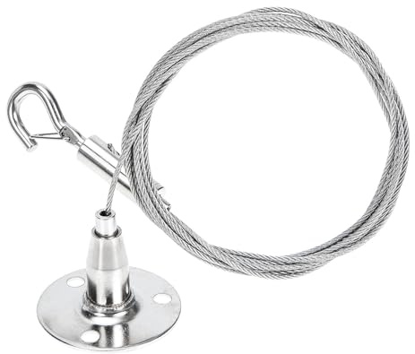 UKCOCO Percha para Cable de Acero Inoxidable 2 M Gancho de Seguridad, Código Colgante para Colgar Lámparas de Techo y Paneles Acrílicos en Espacios Interiores