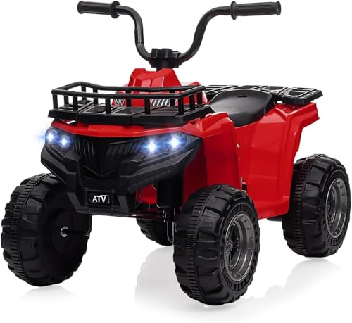 Garvee Kinder Quad Elektro, Elektro Quad Für Kinder, 12V Elektroauto Für Kinder Ab 3 Jahre, Mit LED Scheinwerfern Vorwärts Rückwärtsfunktion, Robustes Kinderfahrzeug Für Indoor Outdoor Garten Hof
