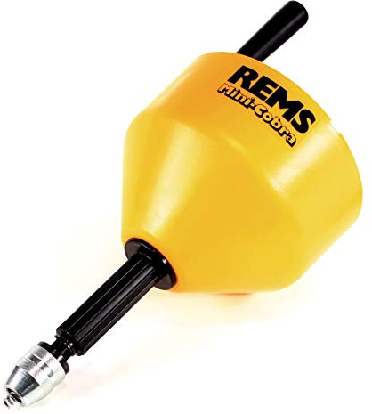 Rems Mini-Cobra 170010 R Pipe Cleaning Device for Manual and Electric Operation for Pipes Diameter 20-75 mm with Hand Crank Hexagonal Socket for Drill/Screwdriver
