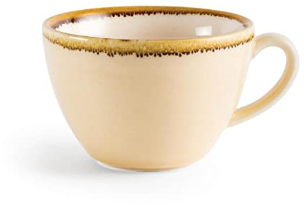 Olympia Kiln Porcelain Espresso Saucers 115mm, Bark, Pack of 6 | Dishwasher safe reactive glaze with hand-painted rims. Fits 160mm saucers to complete your coffee service.