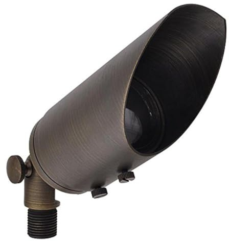 MarsLG BRS1 ETL-Listed Solid Brass Low Voltage Landscape Directional Spot Up Light in Antique Brass Finish with Ground Spike and Free MR16 LED Bulb, 36UL01BS