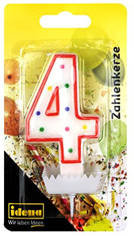 Idena 58364 - Bougie à chiffres, Bougie à gâteau, Bougie pour gâteau, Décoration, Bougies, Anniversaire, Jubilé, Anniversaire