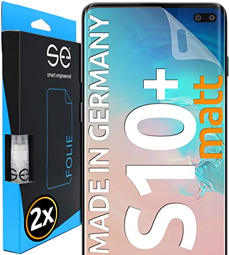 2x se® 3D SCHUTZFOLIE Entspiegelt für Samsung Galaxy S10 Plus,Anti-Staub, 100% Fingerabdruck & FaceID kompatibel, einfache blasenfreie Installation, Ultra-Klar, Stoß-Kratzfest, aus Deutschland