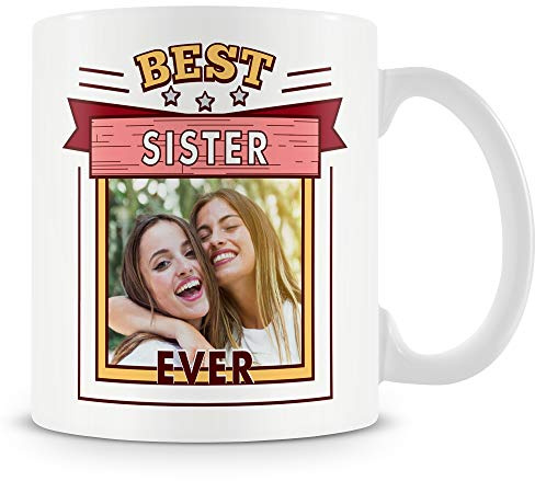 MUGGZ Sister Photo Mug – Best Sister Ever – Personalised Gift