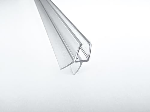 Kristhal Duschdichtung unten 200cm mit 12mm Dichtlippe | Bodendichtung für 6mm & 8mm Glasdicke universal | Duschdichtlippe & Wasserabweiser mit kurzer Abtropfleiste | Made in Germany. 5102.200
