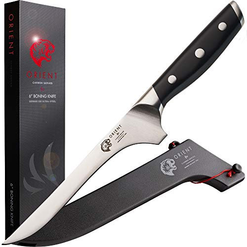 Cuchillo de deshuesado flexible de 6 pulgadas – Cuchillo de fileteado de 15 cm – Para deshuesar carnes y pescados - Con funda