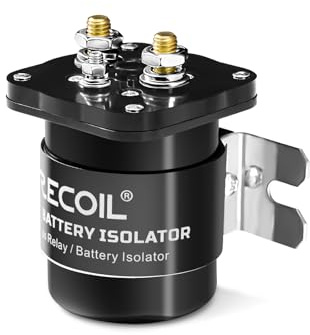 RECOIL BRL500 Auto Batterie Trennrelais 500A Hochstrom Startrelais | 700A Spitze, Kein Spannungsabfall, Wasserdicht, Verlängert Batterielebensdauer – Trennrelais für Auto, Boot, Wohnmobil