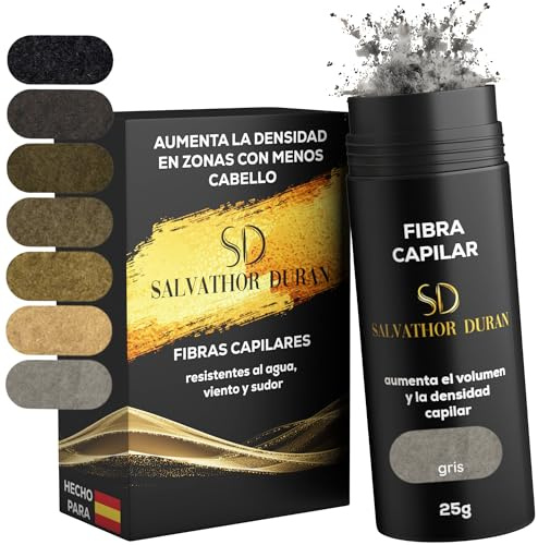 Streuhaar Salvathor Duran 25 g – Hair Fiber für sofortiges Volumen – Keratin Streuhaar – hair fiber spray (Grau)
