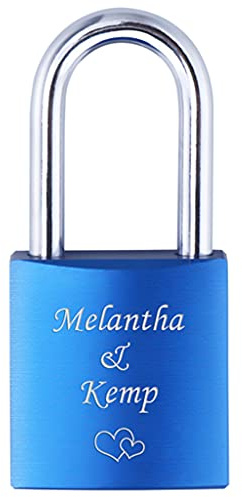 Dinikally Personalised Engraved Love Lock, Personalised Name Lock with Key, Valentine's Day Gift, Free Engraving (sty1)