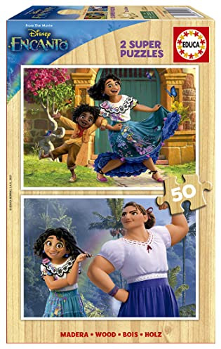 Educa - Holzpuzzle Disney Encanto | 2x50 Teile Holzpuzzleset | Mirabel Encanto Holzpuzzle | ab 4 Jahren (19198)