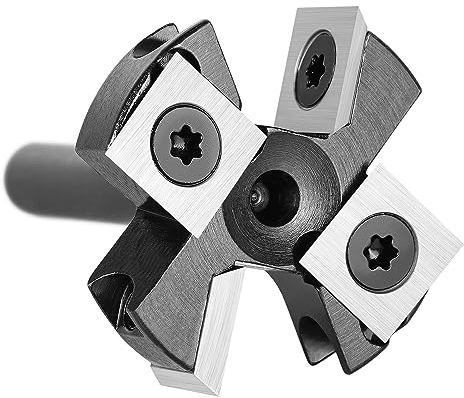 SpeTool Fresa de Superficie Diámetro del Vástago de 8mm Diámetro de Corte de 38,1mm Fresa Planear Fresa para Nivelar Madera Fresa Aplanar 2+2 Insertos de Carburo de Tungsteno CNC Spoilboard Surfacing