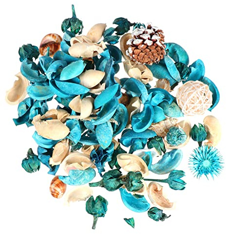 HEALLILY Sea Shell Decoration Potpourri Bag with Rattan Balls Scented Home Decor for Wedding Beach Holiday Festival Desktop Ornament 5.12 X 5.12 X 2.36 in