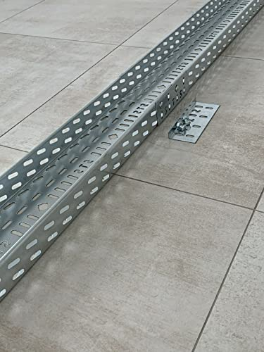 12m Kabelbahn 150x60 verzi. Kabelrinne Kabeltrasse Kabelkanal inkl.14 Verbinder, Silber