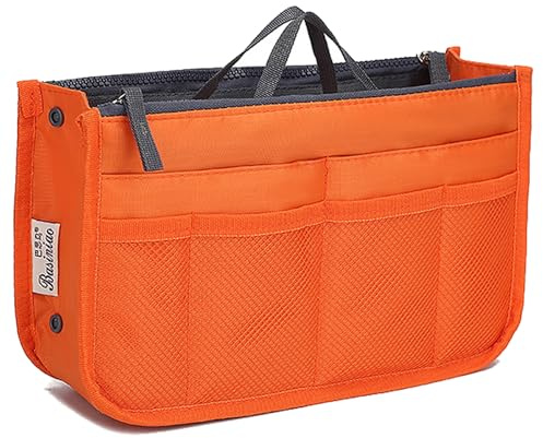 YUEMING Organisateur de Sacs à Main, Femmes Sac de Rangement Intérieur Bag avec 13 Poches Grand Extensible Bourse avec Fermeture Eclair et Poignée pour Documents Téléphone, Cosmétiques et Clés