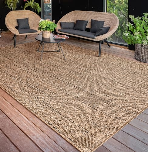 Paco Home Alfombra Salon De Habitacion Cocina Exterior Terraza Jardin Se Puede Lavar En La Lavadora Motivo Boho Chic Lisa, tamaño:80x150 cm, Color:Beige