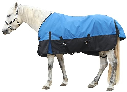 Gallopoff 1200 Denier Ripstop-Regendecke, leicht, wasserdicht, atmungsaktiv, keine Füllung, Blauschwarz, 175,3 cm