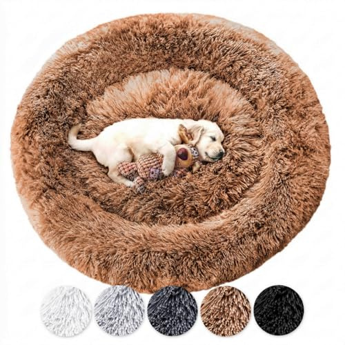 Wahre Tierliebe Hundebett Fluffy Wolke - Das Original, mit waschbarem Bezug Hundekissen, Hundekorb, Flauschiges Hundebett für große, mittelgroße & kleine Hunde