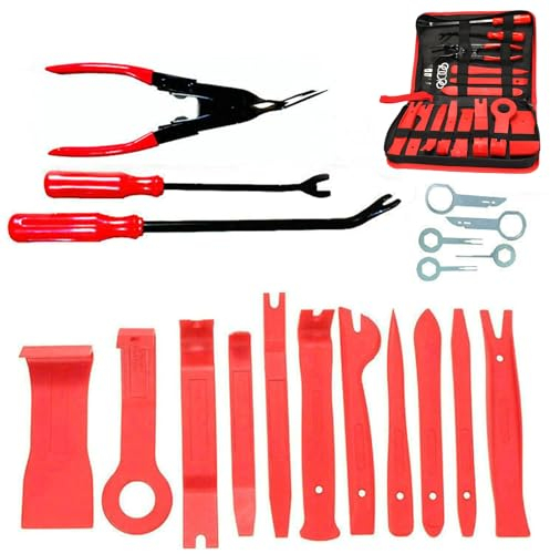 Herramientas Kit Desmontar Coche, Herramienta de Extracción de Paneles, Coche Interior Herramientas de Eliminación, Herramientas de Palanca Para Automóviles, Para Audio del AutomóVil, 19 Piezas
