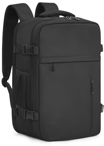 KIRFEIHT Handgepäck 40x20x25 für Ryanair - Kabinentasche Rucksack Untersitz Reise Handgepäckrucksack mit Laptopfach für Arbeit, Freizeit - Schwarz