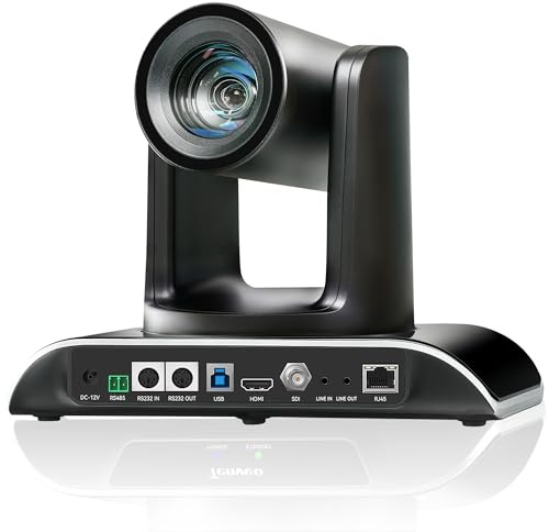 Tenveo HDMI PTZ Kamera 20x optischer Zoom Konferenzkamera 3G-SDI/HDMI/USB3.0/RJ45 PoE Streaming Al Tracking&Auto Framing Kamera für Skype/Zoom Videokonferenzen