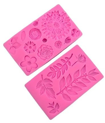 Moldes Tartas Silicona 2 Tipos De Flores, Hojas, Moldes De Silicona, Moldes De Fondant De Chocolate, Herramientas Para Hornear Pasteles