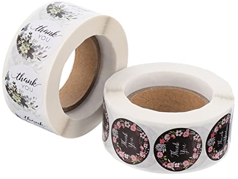 NUOBESTY 2 Rollen Label Folie Aufkleber Danke Abdichtung Aufkleber Rolle Dekorative Decals