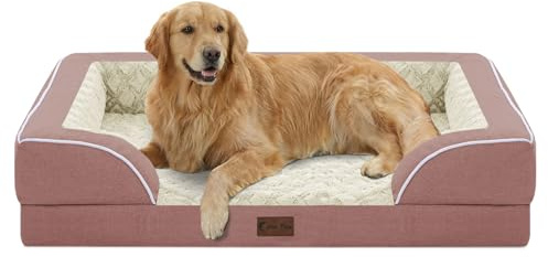 Casa Paw Orthopedic Dog Beds for Extra Large Dogs, Waterproof Memory Foam, XL Pet Bed with Sides, 42 x 30 Inch, Non-Slip and Egg Crate Foam, Large Dog Couch Bed with