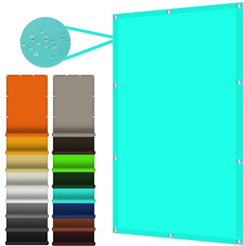 Quadratisch Sonnenschutz Markise 7 x 9.7 m Balkonverkleidung Quer Vernäht Robust für Terrasse, Pool und Garten, Himmelblau