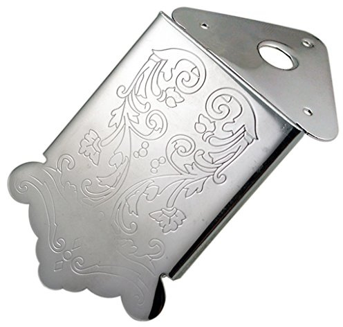 Mandoline Saitenhalter Steg graviert Blumenmuster Instrumententeile - Silber