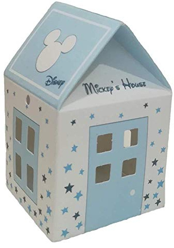 CARTOON Scatolina portaconfetti Topolino Disney Kit bomboniera Astuccio da assemblare a Forma di casa Battesimo Compleanno Baby Shower Gender Reveal (20 Pezzi)