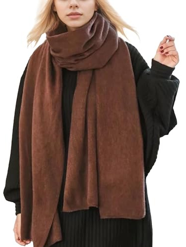 SEAUR Schal Damen Winter Warmer Einfarbiger Schal für Herbst und Winter Deckenschal Modeschal Weicher Braun