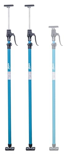 KATSU Tools Supporto telescopico per soffitto, confezione da 2, 125-290 cm, in acciaio, capacità di carico 40 kg, per posizionamento, tenuta e fissaggio di cartongesso