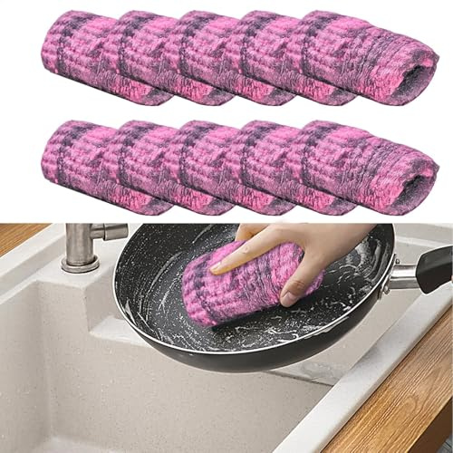 10 Stück Stahlwolle Seifenkissen, Metall Scheuerreinigungskissen, Kratzfreie Stahlwolle Schwamme, Seifenpads Aus, Reinigungspads Aus Mit Seifenanteil