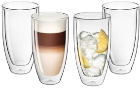 Gerlach 1760 - Juego de 4 vasos térmicos de doble pared (350 ml, para latte macchiato)