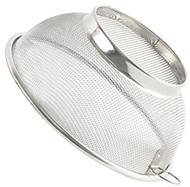 Garneck Setaccio Lava Riso in Acciaio Inox Bene Perforato Cestino Drenante Filtro Drenare Colino Di Scarico Per Alimenti Maglia Cucina Scola Riso Silver Acciaio Inossidabile