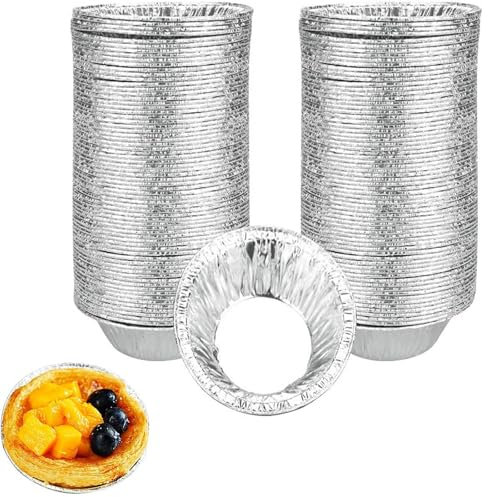 200 pirottini per cupcake, in alluminio, mini stampi per tortine di uova, stampi per torte e muffin, per cottura al forno (200)