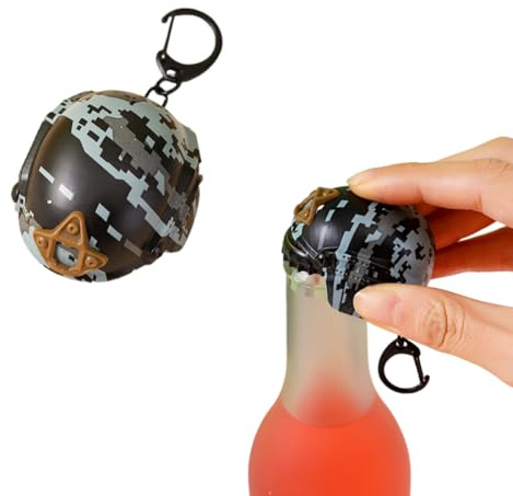 EIH1 1 Pcs Abrelatas llavero,Tapón Multifuncional para Botellas de Cerveza,Divertido Diseño de Casco,Regalos para Hombre,Regalo para Novio (Azul Marino)
