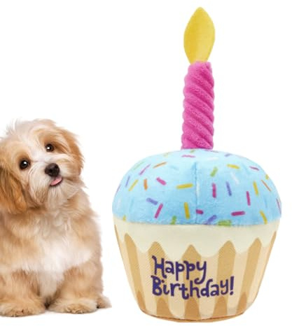 Hundespielzeug, Geburtstagskuchen, Plüsch, Geburtstagsdekoration, Hundekuchen aus Plüsch, Kauspielzeug, lustige Partydekoration, zur Feier von kleinen, mittelgroßen Rassen und