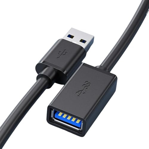 HEIZHU 2M USB 3.0 Type A Male to Female, Usb Extension Lead,5Gbps High Speed Data Transfer,Compatible with USB Disk, Keyboard, Mouse,Hard Drive, Printer, Scanner (2M)