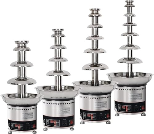 Chocolate Fondue Fountain, Chocolate Fondue Fountain for Party, Melting Chocolate Waterfall Machine with Warming Function Works 12Hours Continuously 4/5/6/7 Tiers Commercial Use(4 Tier)