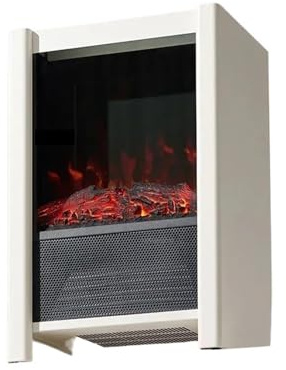 Dispositivo di riscaldamento, Caminetto decorativo finto con fiamma simulata, caminetto da soggiorno, stufa a risparmio energetico, etto decorativo for la stanza(White)