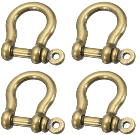 QUARKZMAN Grillete De Tornillo En 10mm De Aleación De Zinc Grillete Ancla En Forma De D Tipo U Conector De Unión Atornillado Colgante Brazalete Artesanías Paquete De 4 Bronce Oscuro